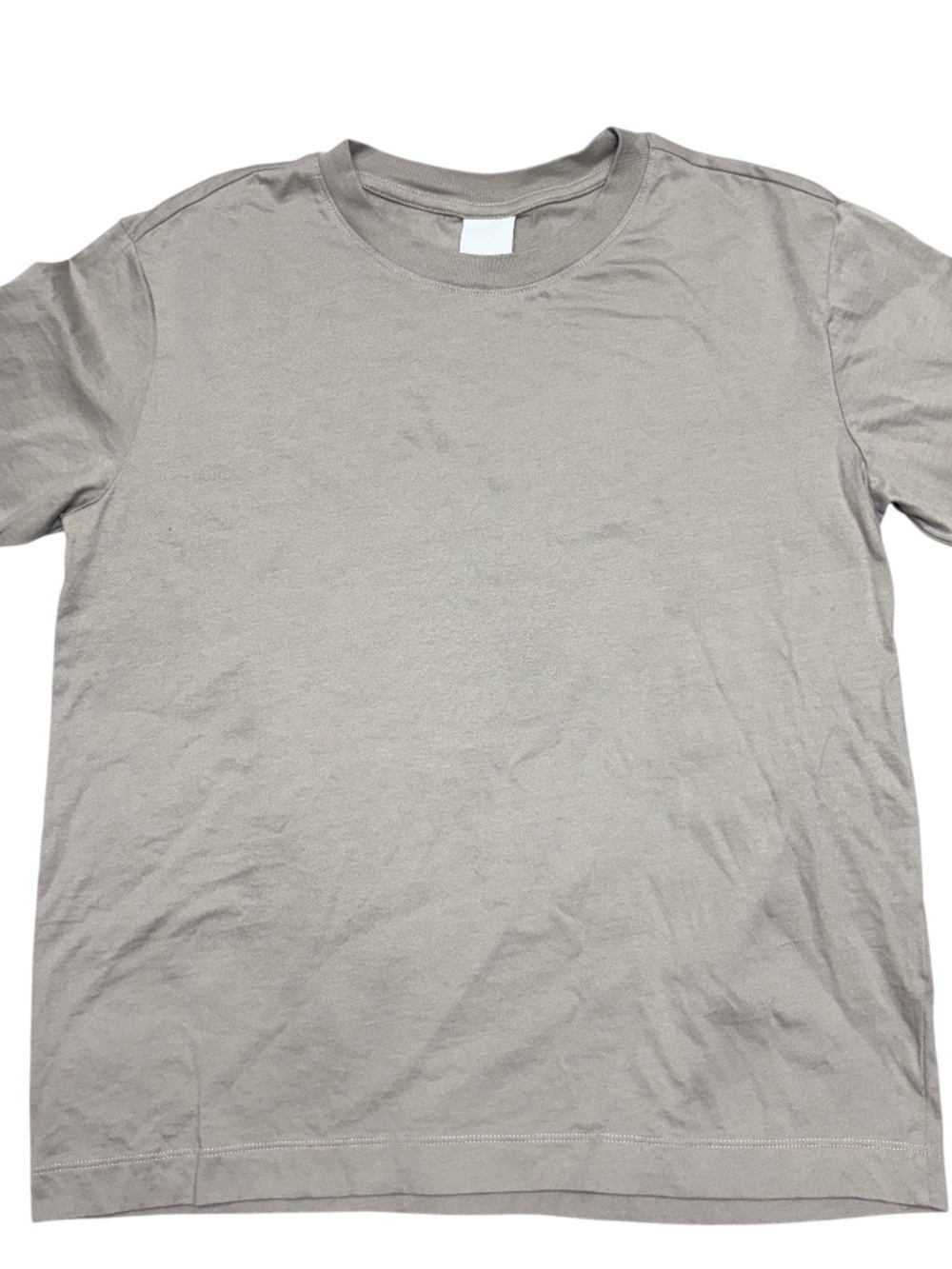 tee H&M tan short sleeve crew neck S ALL cotton NWOT classic minimalist